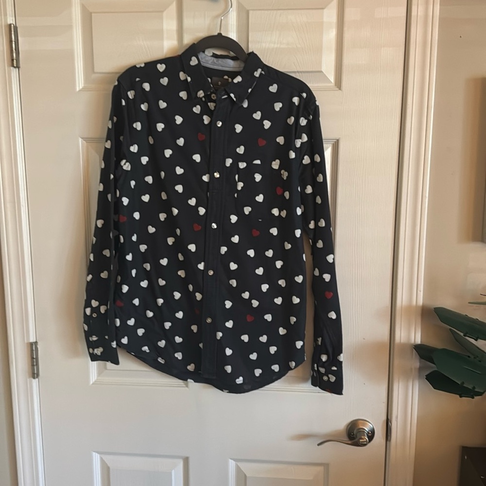 Hawkins McGill Valentine’s Day heart button up
